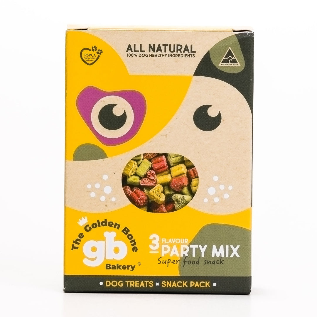 Buy 3 Flavour Party Mix Superfood Dog Treats at The Golden Bone Bakery