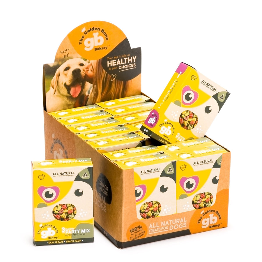 Buy 3 Flavour Party Mix Superfood Dog Treats at The Golden Bone Bakery