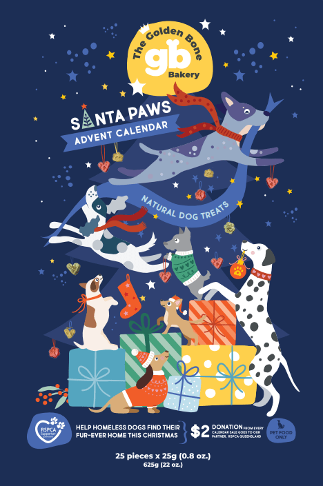 Buy Santa Paws Dog Treats Advent Calendar Christmas at The Golden Bone Bakery