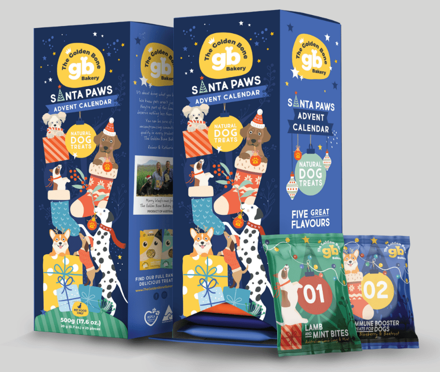 Buy Santa Paws Dog Treats Advent Calendar Christmas Tower at The Golden Bone Bakery