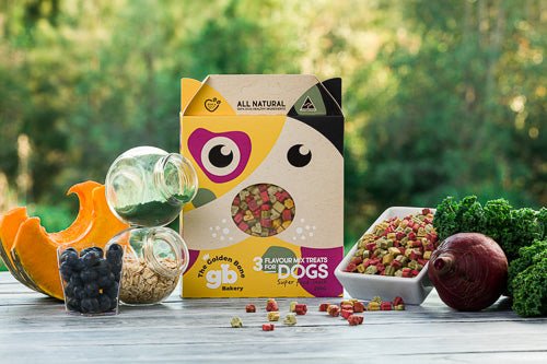 Buy 3 Flavour Party Mix Superfood Dog Treats at The Golden Bone Bakery
