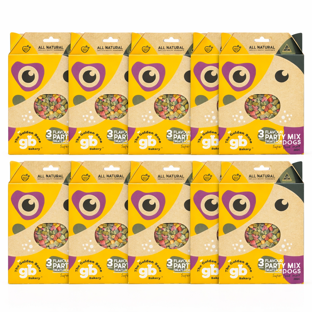 3 Flavour Party Mix Dog Treats – 280g Vegan Superfood Biscuits