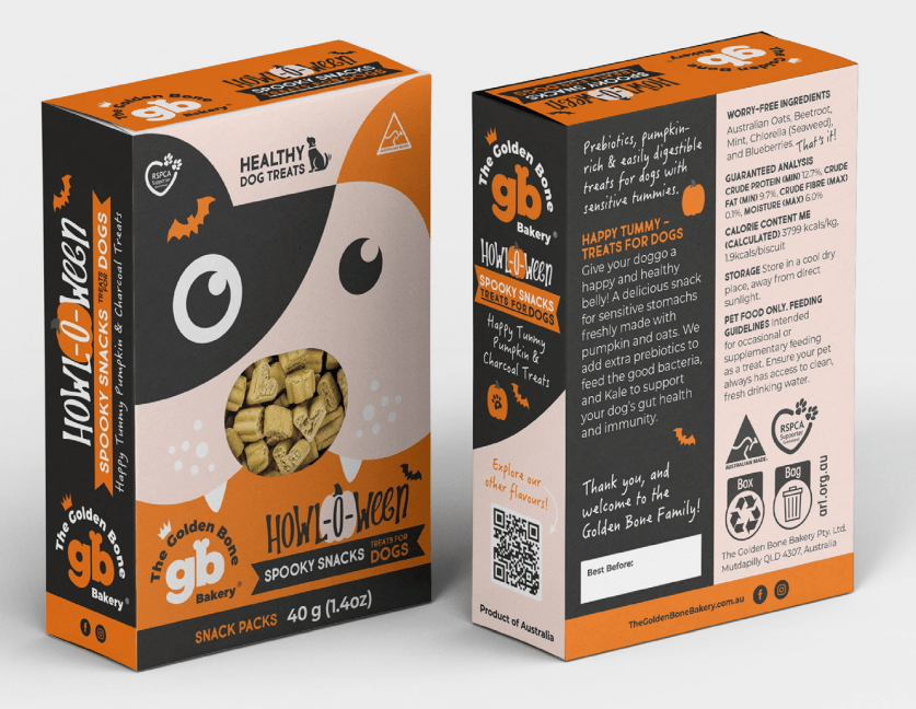 Buy Spooky Howl - o - ween Dog Treats at The Golden Bone Bakery